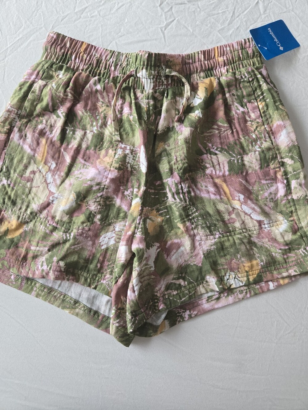 Columbia Women's Olive Green & Pink Floral Shorts